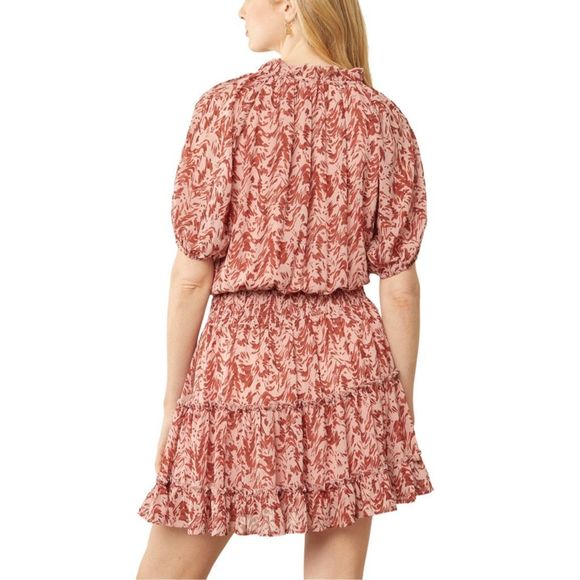 Entro Farah Mauve Floral Print Dress - Size Large - Picture 6 of 8
